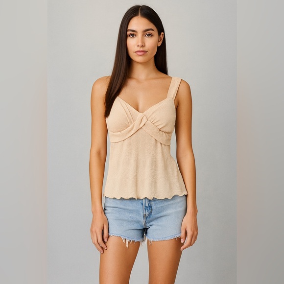 Tops - VTG Y2K GEORGE Shiny Peach Padded Babydoll Tank Top Womens M 2000's Party Glam